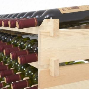 Module 65 cm largeur pour CASIER A VIN,  bois massif naturel, 6 bouteilles