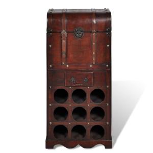 CASIER à vin, bois, style colonial, 9 bouteilles