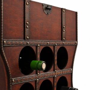 CASIER à vin, bois, style colonial, 9 bouteilles