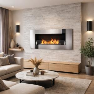 CHEMINEE éthanol murale ARCANGE, 110 cm, inox.