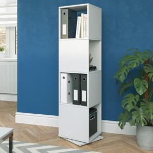 ETAGERE blanche, pivotante, 145 cm