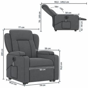 FAUTEUIL massant et chauffant, électrique en cuir rouge, modèle REDCOOL1
