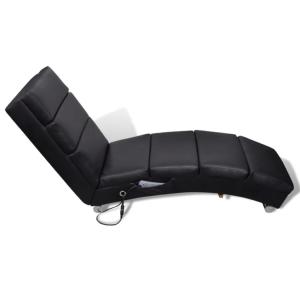 FAUTEUIL massant et chauffant, type chaise longue, noir