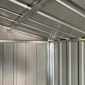 ABRI de jardin métal galvanisé marron, auvent range buches 2,57 m²