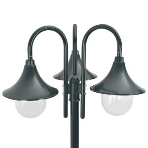 LAMPADAIRE de jardin, 220 cm, vert foncé, 3 globes