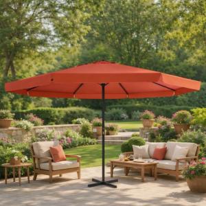 PARASOL rond aluminium, 5 mètres, 9 coloris disponibles