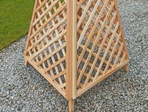 Obélisque treillage en bois de mélèze pour plantes grimpantes, 185 cm