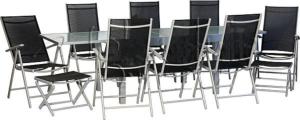 SALON de jardin ALU avec table extensible, 8 places