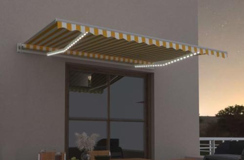 STORE BANNE 350 x 250 cm, électrique, détecteur de vent, LED