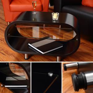 TABLE basse, meuble d'appoint, modèle ELLIPSE, Noir