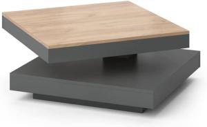 TABLE basse pivotante, 2 niveaux, anthracite et beige, MIRAGE