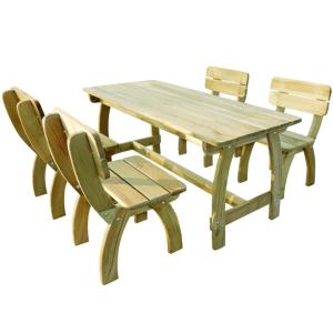 TABLE jardin, avec 4 chaises, type pique-nique bois massif
