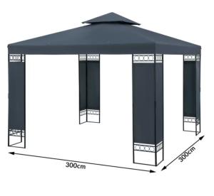 TONNELLE de JARDIN 3 x 3 m, anthracite