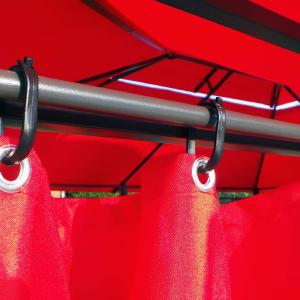 Tonnelle de Jardin 3 x 4 m avec Éclairage LED Solaire et Rideaux