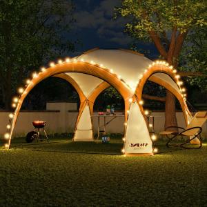 TONNELLE , dôme 460 cm, éclairage led solaire, orange