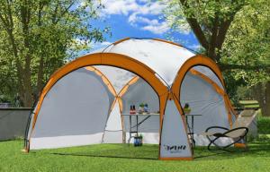 TONNELLE , dôme 460 cm, éclairage led solaire, orange