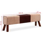 BANC, bois recouvert cuir de chèvre, 4 dimensions