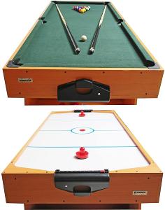 Table BILLARD / AIR-HOCKEY en bois 2 en 1, pliable