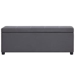 Banc banquette coffre de rangement, 120 cm, gris