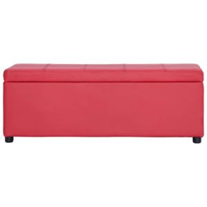 Banquette coffre de rangement, 120 cm, rouge