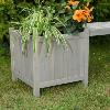 Banc de jardin avec bacs à fleurs, en bois massif, gris