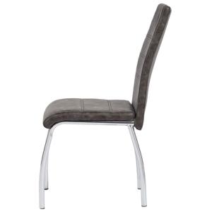 CHAISES salle à manger, similicuir marron, lot de 4