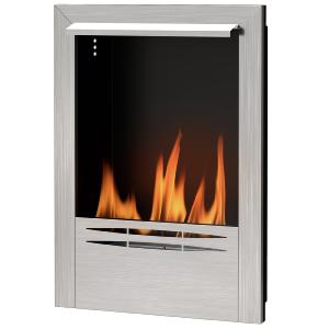 Cheminée bio-éthanol ELVORA en inox brossé – Murale ou encastrable, 60 cm