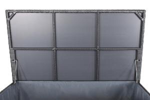 COFFRE géant en résine tressée/alu, 760 litres, noir