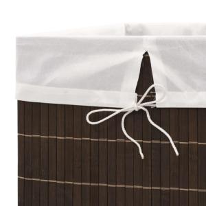 Corbeille à linge 100 litres, en bambou marron foncé