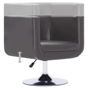 Fauteuil Design Club, cuir, gris