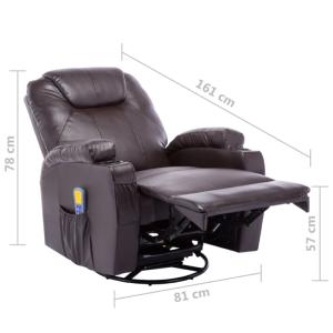 FAUTEUIL grand luxe, massant, pivotant et chauffant, électrique, cuir, 3 coloris