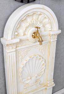 FONTAINE de jardin, fonte d'aluminium, blanc antique