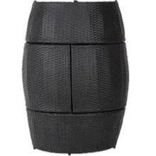 SALON jardin aluminum résine tressé marron + Table basse et vase