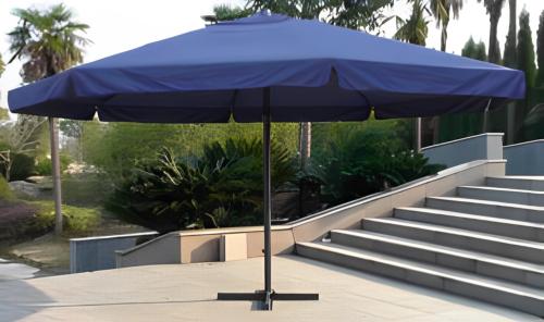 PARASOL 500 cm en aluminium, toile bleu