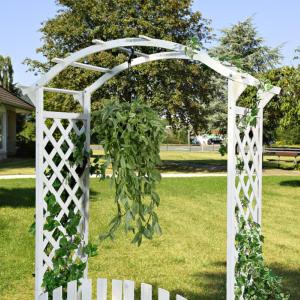 PERGOLA en bois avec portillons, blanche