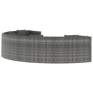 SALON de jardin résine tressée grise, demi cercle avec table basse