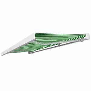 STORE BANNE coffre intégral 4.5 x 3 M motorisé, toile blanc/Vert