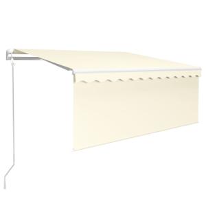 STORE BANNE 400 x 300 cm avec auvent, motorisé, éclairage LED, détecteur de vent, crème