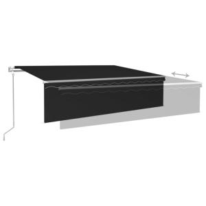 STORE BANNE 600 x 300 cm avec auvent, motorisé, éclairage LED, détecteur de vent, anthracite