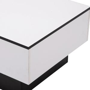 TABLE basse, 100 cm, extensible, blanc/noir avec rangement