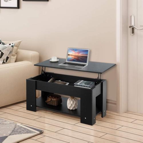 TABLE basse, 100 cm, escamotable, noir, modèle GALION
