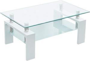 Table basse en verre design, blanche