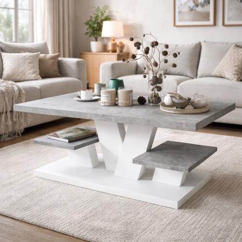 Table basse design multifonction ALTEN avec plateaux – 110 x 60 cm