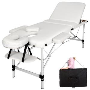 TABLE massage, aluminium, pliante, blanche