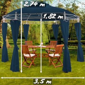 TONNELLE de JARDIN ronde 350 cm, 5 coloris