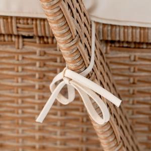 BAIN de soleil, transat en resine tressée, beige
