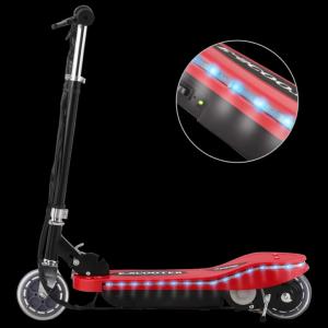 TROTTINETTE électrique rouge, 120 W, pliable, avec éclairage LED