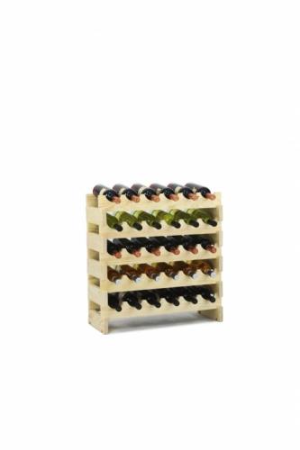 CASIER A VIN, largeur 65 cm, bois massif naturel, 30 bouteilles