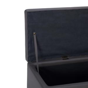 Banc banquette coffre de rangement, 120 cm, gris
