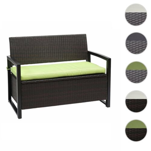 BANC avec coffre de rangement, résine tressée, 8 coloris